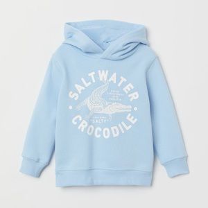 H&M Light Blue Boy’s “Salty Water Crocodile” Hoodie NWOT